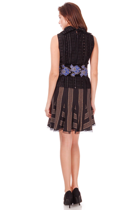 Fusta vascoza neagra cu auriu P-8