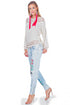 Pantalon denim cu broderie freeshipping - Liza Panait Online Boutique