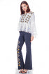 Pantaloni denim cu broderie freeshipping - Liza Panait Online Boutique