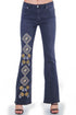 Pantaloni denim cu broderie freeshipping - Liza Panait Online Boutique