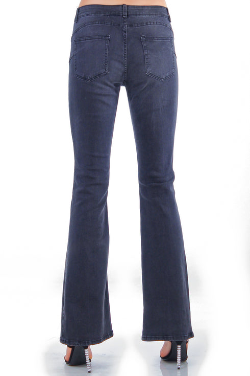 Pantaloni denim cu broderie freeshipping - Liza Panait Online Boutique