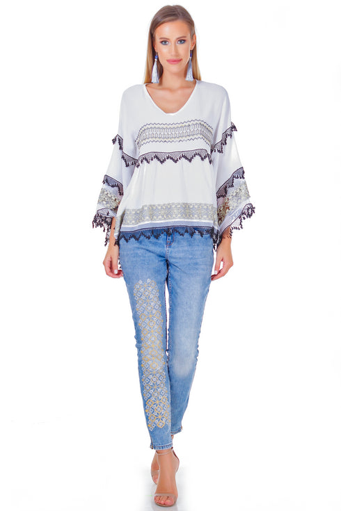 Bluza vascoza cu broderie freeshipping - Liza Panait Online Boutique