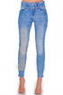 Pantaloni denim cu broderie freeshipping - Liza Panait Online Boutique