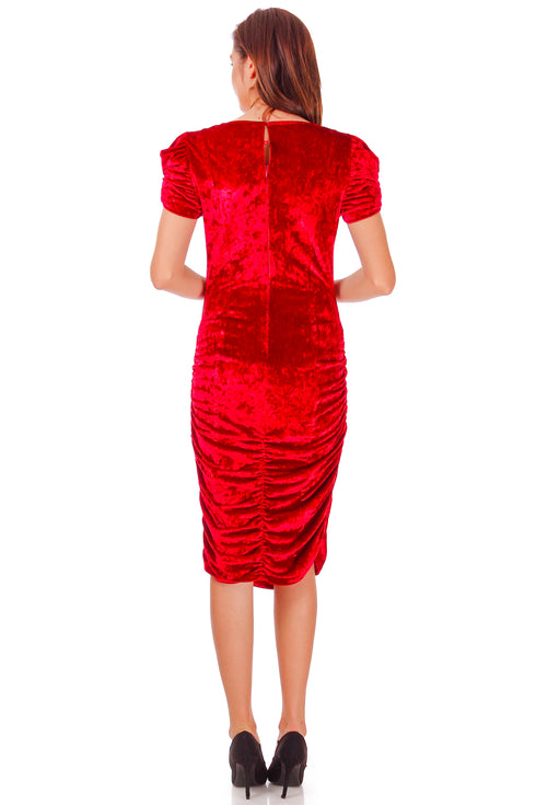 Rochie catifea cu broderie P-16