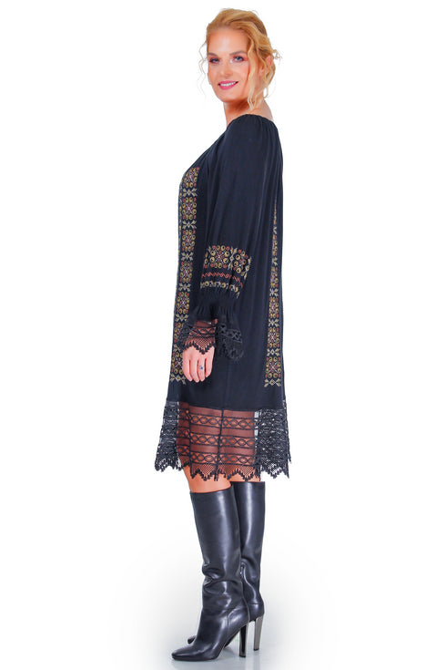 Rochie jerse cu broderie R-2005