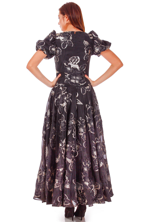 Rochie organza cu flori P-25