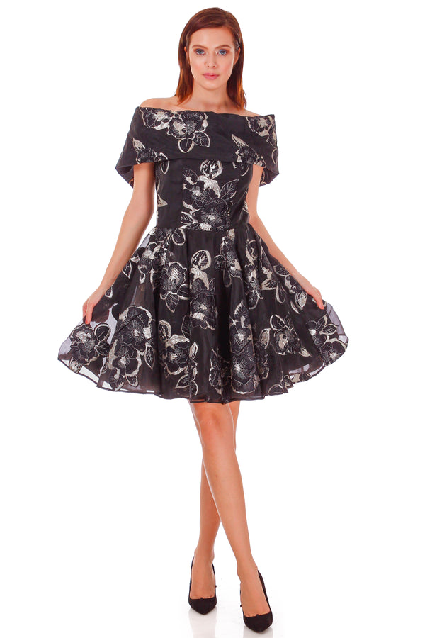 Rochie organza cu flori P-26