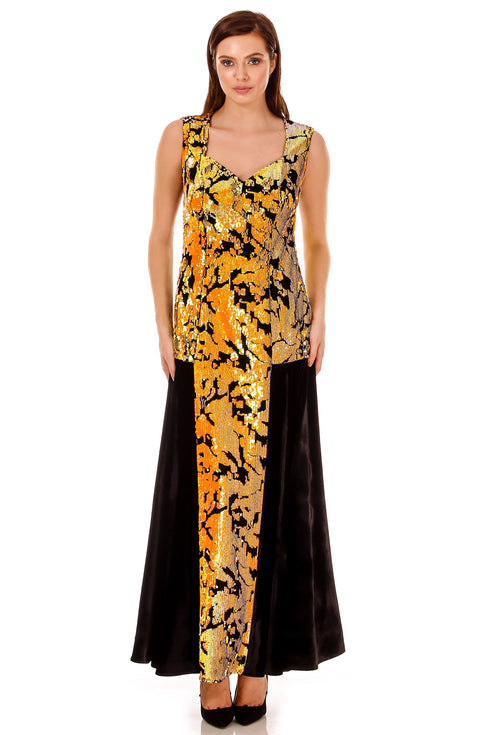 Rochie catifea cu paiete P-34