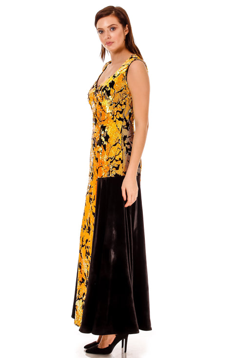 Rochie catifea cu paiete P-34