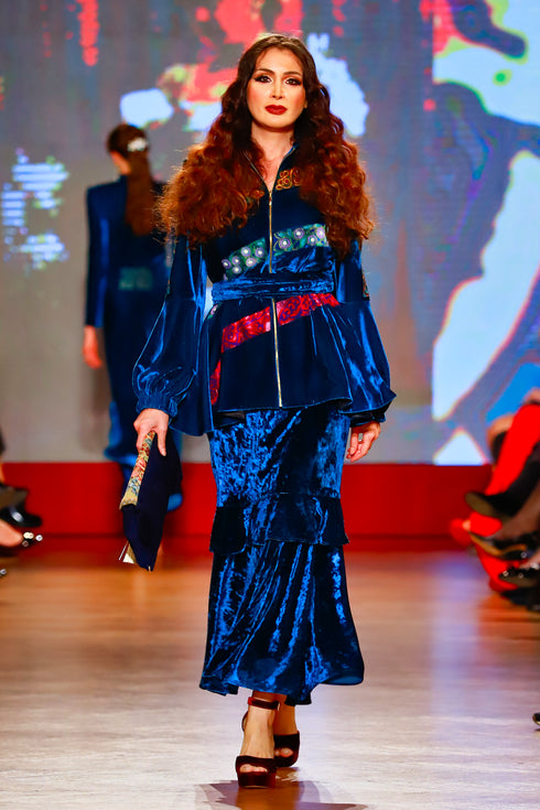 Jacheta catifea albastra RM-52