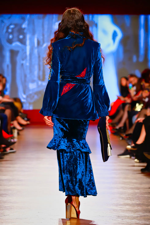 Jacheta catifea albastra RM-52