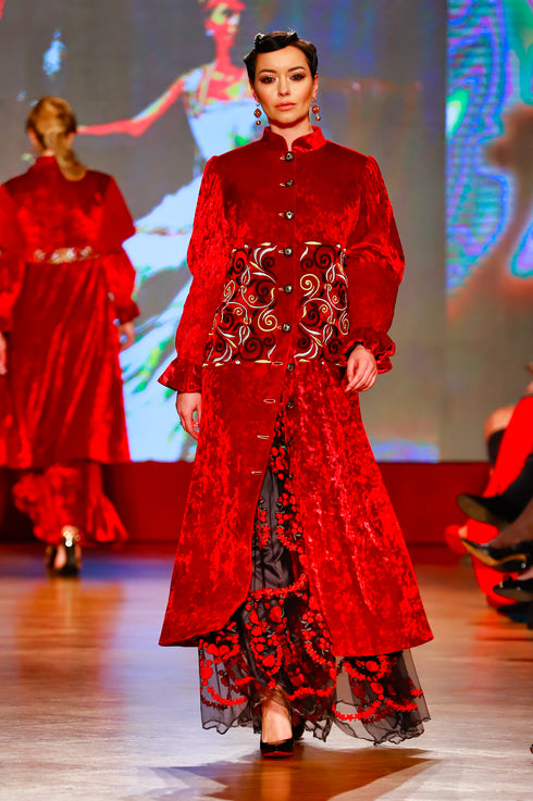 Pardesiu catifea cu broderie RM-55B