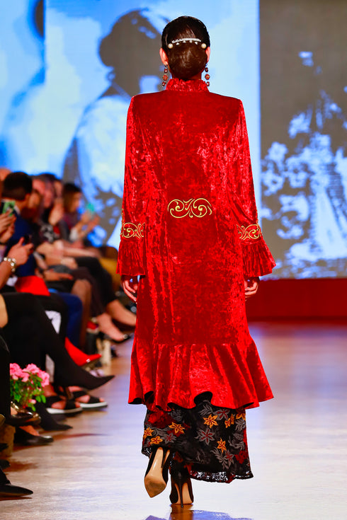 Pardesiu catifea cu broderie RM-55