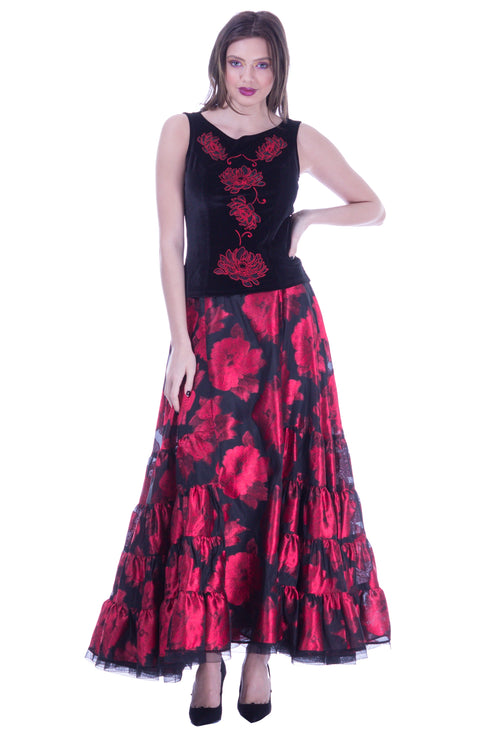 Bluza catifea cu broderie I-200