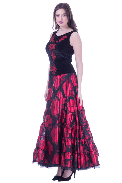 Bluza catifea cu broderie I-200