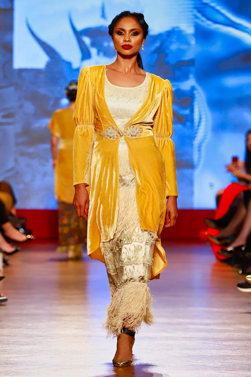 Bluzon catifea galbena RM-58