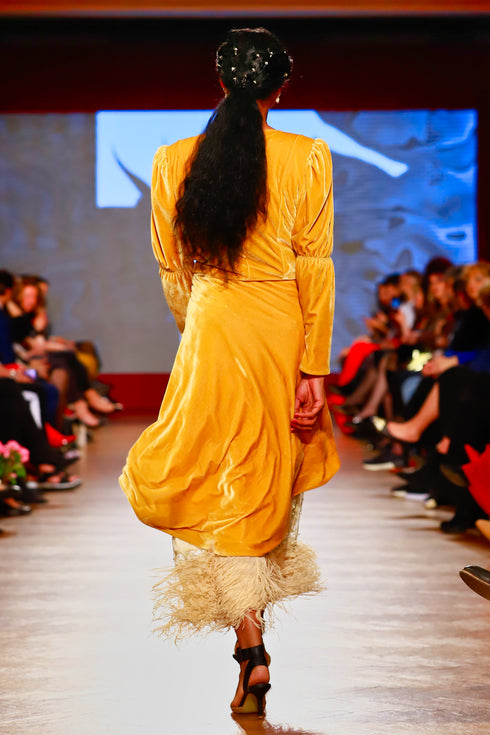 Bluzon catifea galbena RM-58