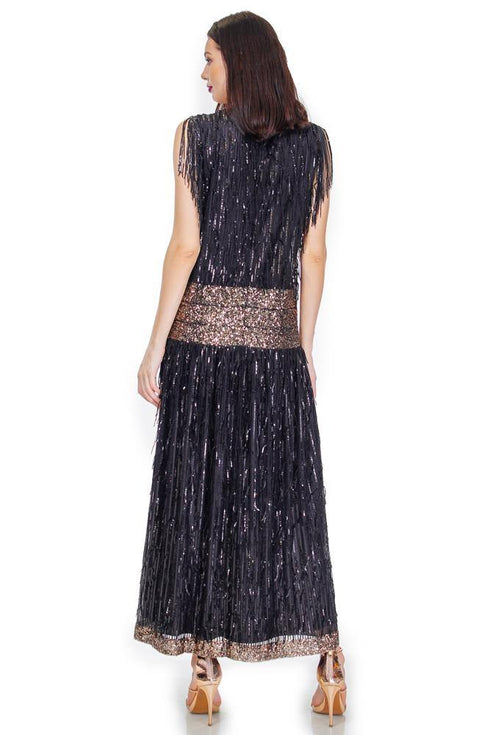 Rochie tull cu franjuri si paiete Liza Panait Liza Panait Online Boutique