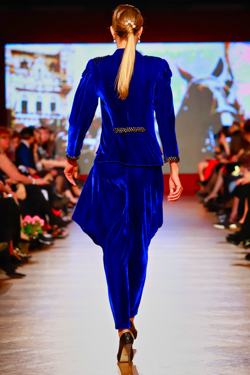 Sacou catifea albastra RM-73