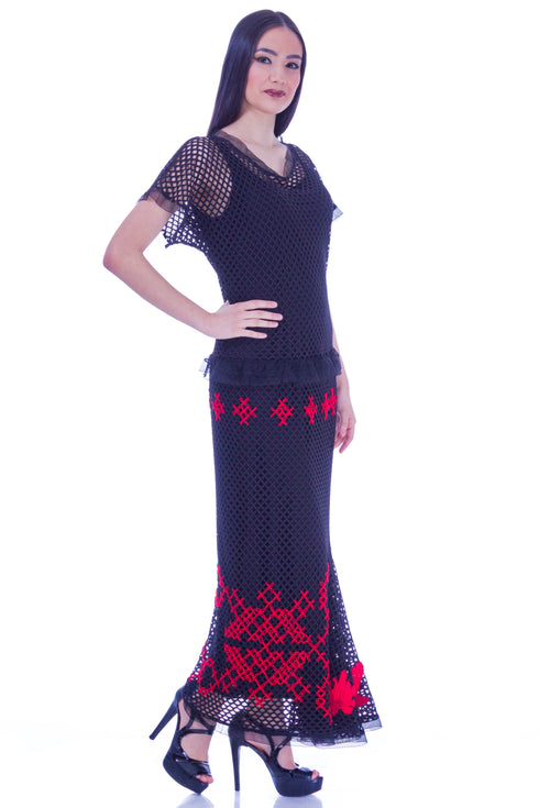 Rochie plasa cu broderie I-17