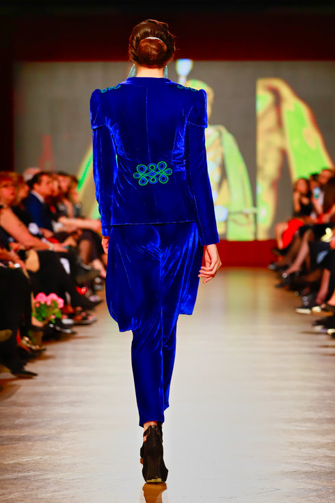 Sacou catifea cu broderie RM-71