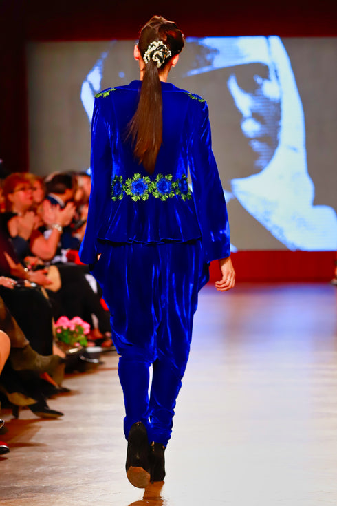 Pantaloni catifea albastra RM-76