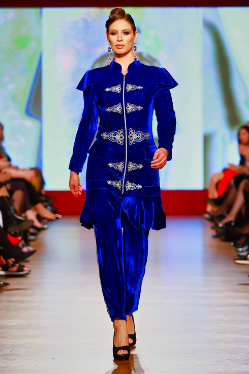 Jacheta catifea cu broderie RM-67