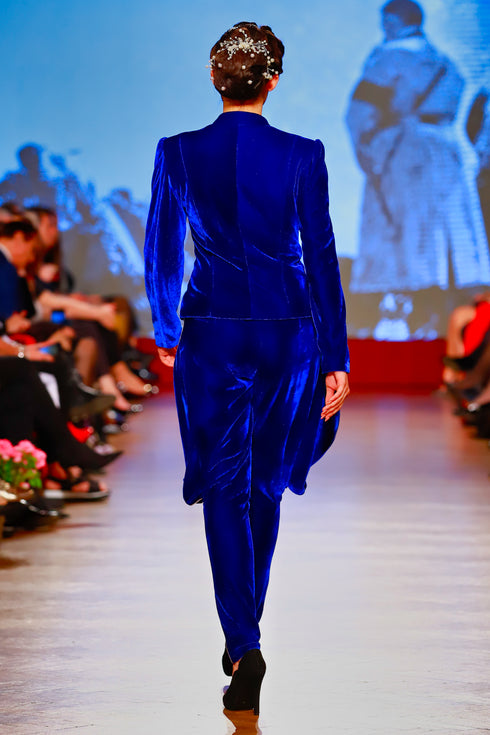 Sacou catifea cu broderie RM-69