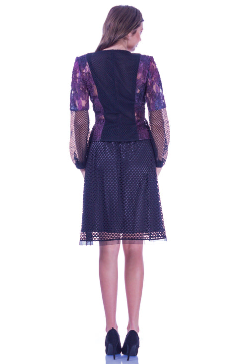 Fusta plasa neagra cu broderie I-24