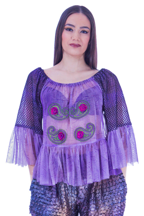 Bluza tul cu broderie I-25