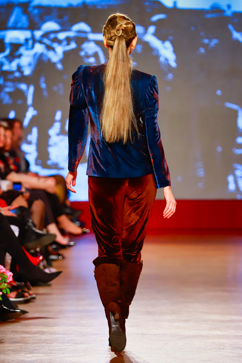 Sacou catifea cu broderie RM-85