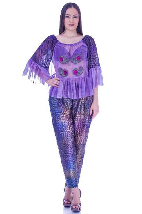 Bluza tul cu broderie I-25