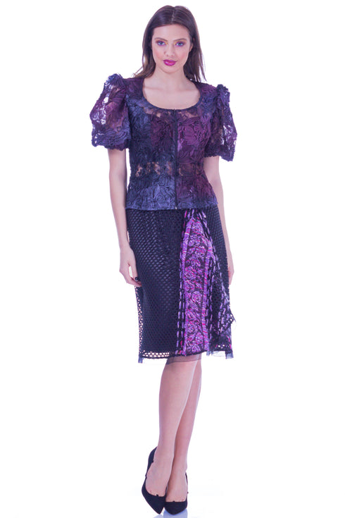 Fusta plasa cu broderie I-28