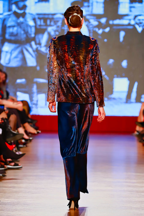 Sacou catifea cu broderie RM-83