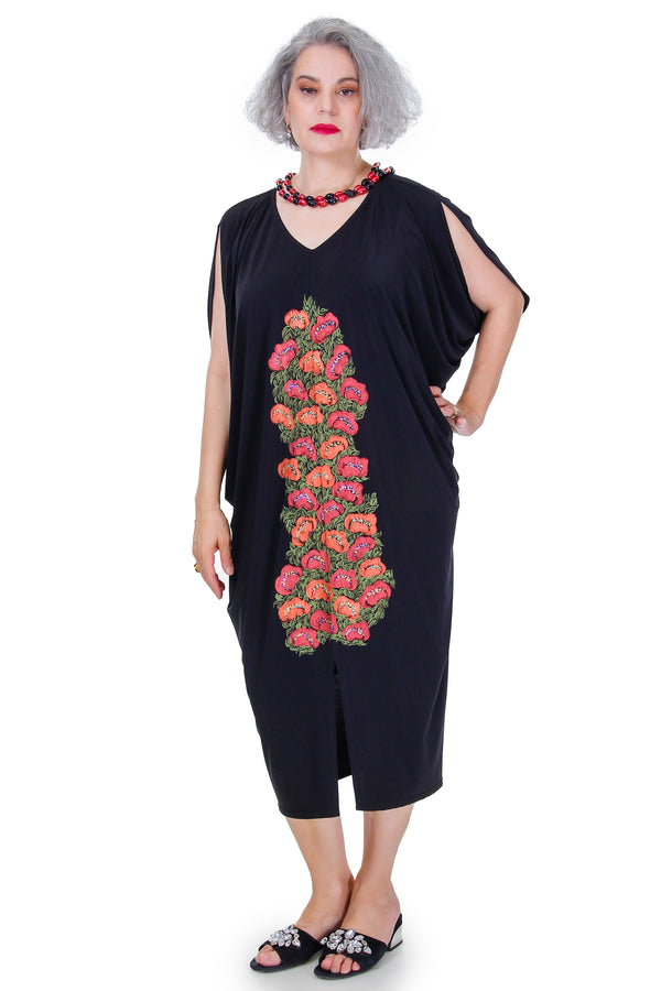 Rochie jerse cu pictura Liza Panait Liza Panait Online Boutique