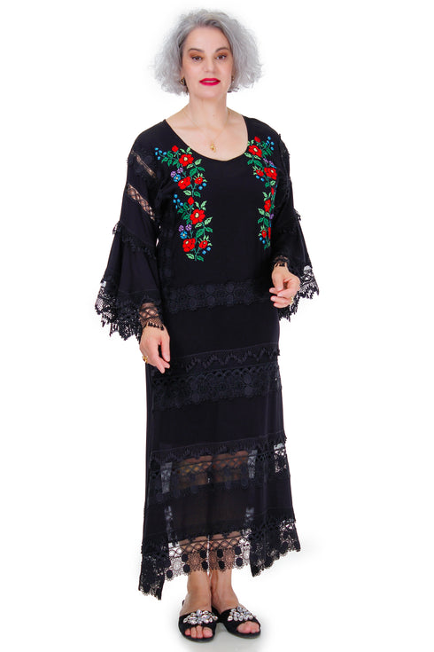 Rochie vascoza cu broderie colorata Liza Panait Liza Panait Online Boutique