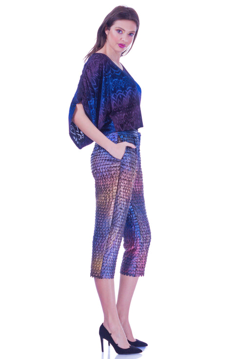 Bluza catifea colorata mov I-35