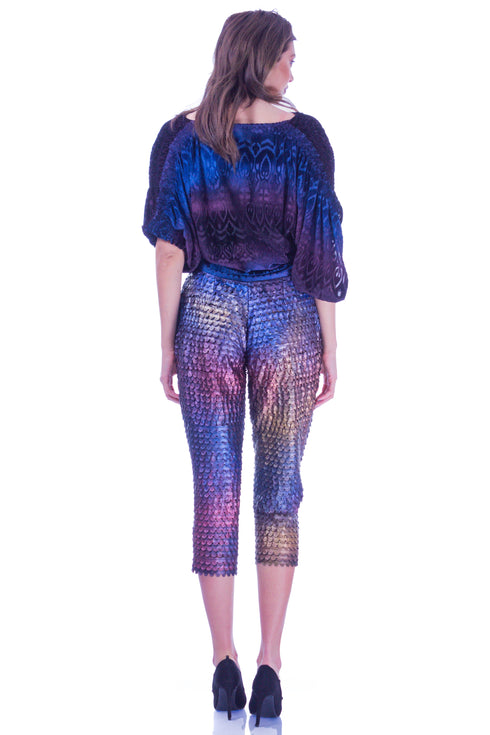 Bluza catifea colorata mov I-35