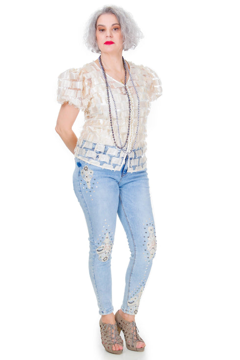 Bluza bumbac si voal Liza Panait Liza Panait Online Boutique