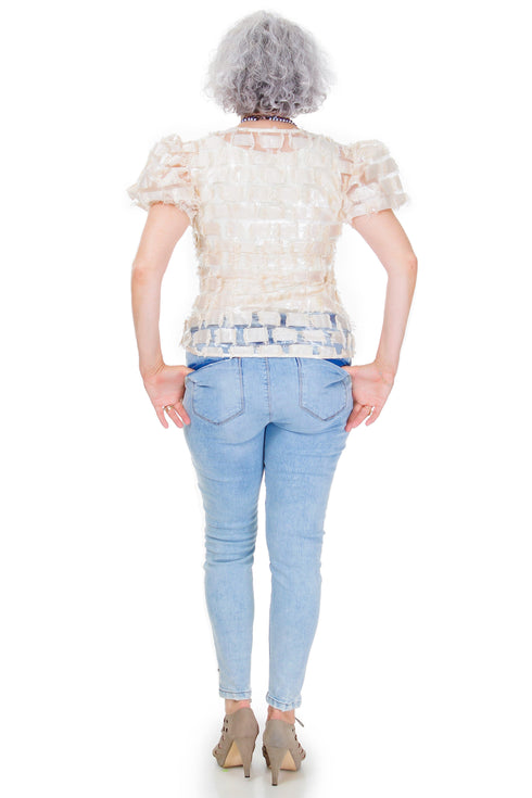 Bluza bumbac si voal Liza Panait Liza Panait Online Boutique