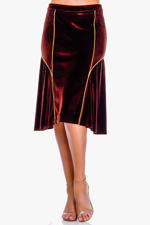 Fusta catifea maro AV-137