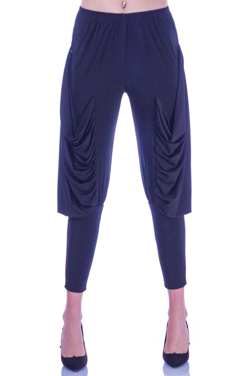 Pantalon negru jerse I-46