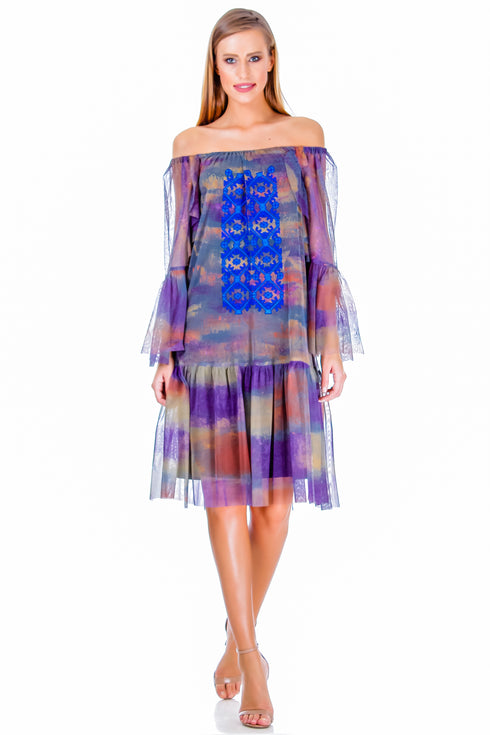 Rochie tull pictata AV-140