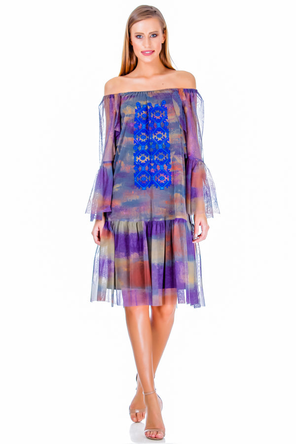 Rochie tull pictata AV-140