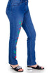Pantalon denim cu broderie Liza Panait Liza Panait Online Boutique