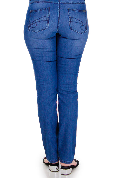 Pantalon denim cu broderie Liza Panait Liza Panait Online Boutique
