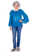 Pantalon denim cu broderie Liza Panait Liza Panait Online Boutique