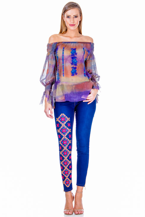 Bluza tul pictat AV-142