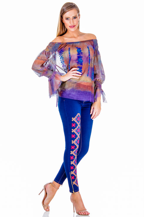 Bluza tul pictat AV-142