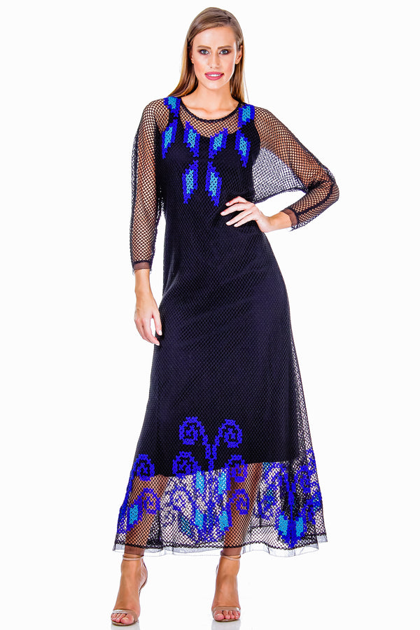 Rochie plasa cu broderie AV-146